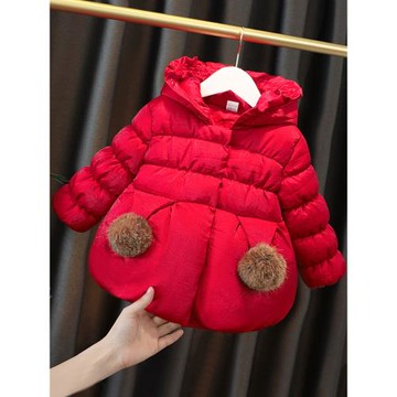 女童冬裝棉服加厚嬰兒上衣冬款兒童夾棉衣服洋氣一歲寶寶冬季棉衣