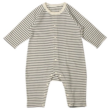 akachan honpo - 長袖兔裝-先染橫紋-深藍色