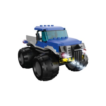 LIGHT STAX HYBRID 系列 積木 102塊積木+11 STAX 燈光和聲音效果  Monster Truck Blue 怪物卡車組  1組