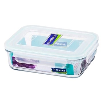 Glasslock 長方型強化玻璃微波保鮮盒  1個容器 + 1個蓋子  1個