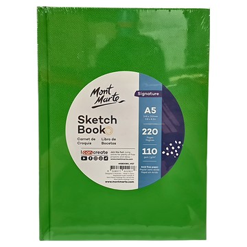Mont Marte 蒙瑪特 彩色硬面膠裝素描本 MSB0080 110g  A5  220頁  1本