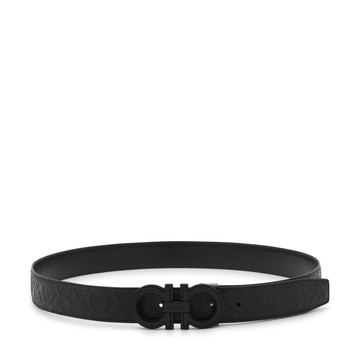 Ferragamo - Black Leather Gancini Belt