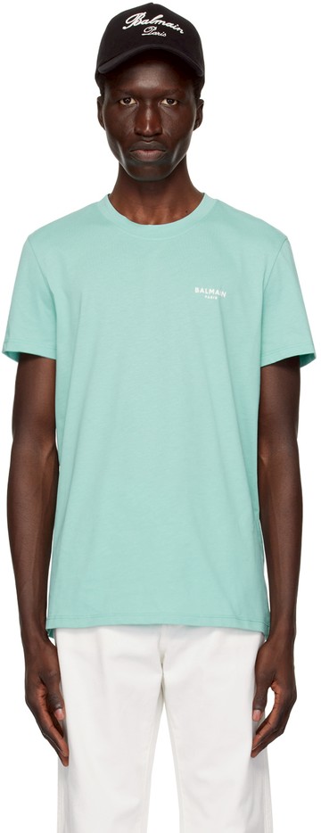 Balmain 蓝色 Balmain Paris Flocked T 恤