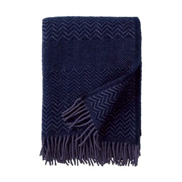 純羊毛披毯—ZIGZAG (2色可選) 希瑟藍