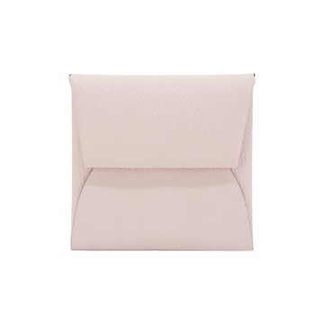 Hermes 展示品 Bastia Chevre 山羊皮方型暗釦零錢包(櫻花粉)