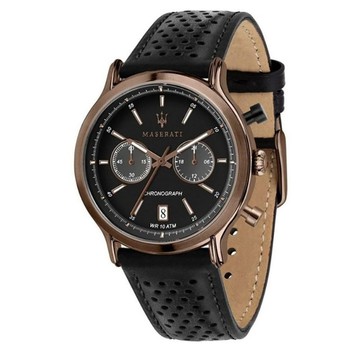 MASERATI SUCCESSO 古銅玫瑰金黑鋼腕錶44mmR8871638003