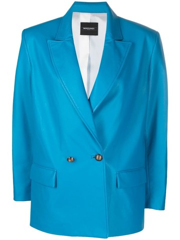 Simonetta Ravizza - Gaia blazer jacket - women - Goat Skin/Sheepskin/PBT Elite/Acetate - 42 - Blue