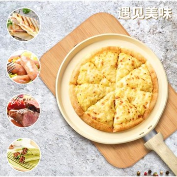 家用綠色低煎盤披薩盤平底鍋不粘鍋牛排鍋煎蛋鍋通用爐灶