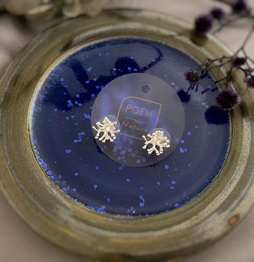 【聖誕飾品】珊瑚印象 - 925銀 小珊瑚銀耳釘