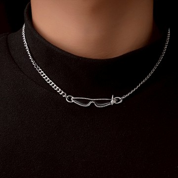 太陽鏡鈦鋼項鍊男女款簡約時尚嘻哈個性配飾