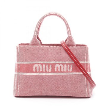 MIU MIU 繆繆 粉色 單寧布 兩用包 5BA219 【二手名牌BRAND OFF】