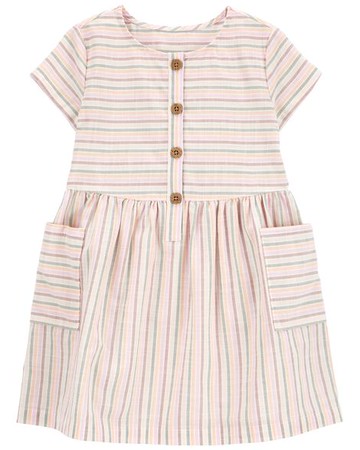 Toddler Striped Poplin Dress