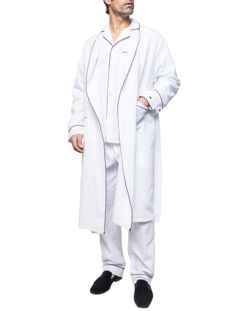 Men's Solid Robe w/ Contrast Piping
