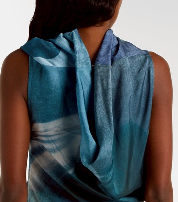 Jean Paul Gaultier Printed draped satin maxi dress