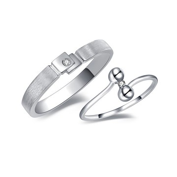 KOR蔻兒鑽石 愛情公轉 鑽石白鋼 對戒 可訂做 刻字