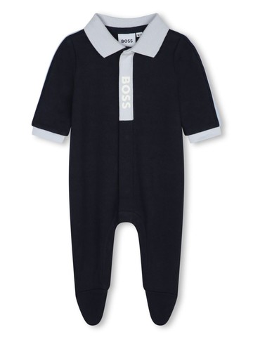 BOSS Kidswear - logo-print organic cotton pajamas - kids - Cotton - 9 - Blue