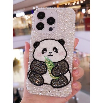 適用于iPhone17pro Max手機殼16pro蘋果Air水鉆可愛卡通熊貓15plus保護套13全包防摔14女