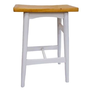 原木吧台椅 倫敦高腳椅 橡膠木  白色  1個