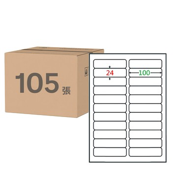鶴屋 A4三用電腦標籤 1號 B24100 100 x 24mm  22格  105張