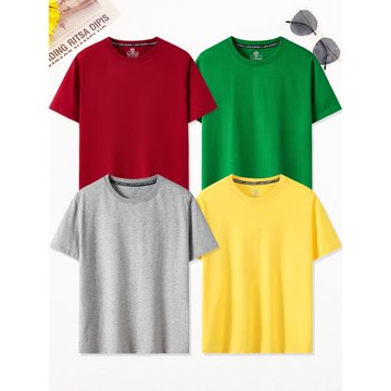 2026年中高考專用t恤無字母半袖純酒紅色灰黃綠色短袖考試衣送考T