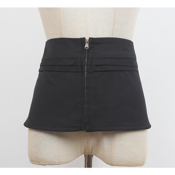 2021秋冬設計師款時髦高腰個性拉鏈西裝面料裙擺腰封