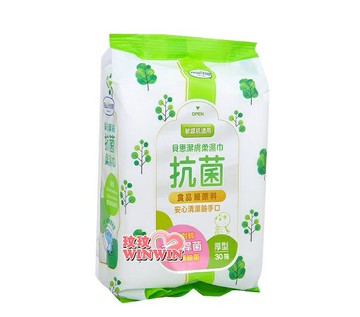 Baan 貝恩潔膚抗菌柔濕巾 30抽(單包裝)國際級EDI超純水設備，品質穩定，純淨安心