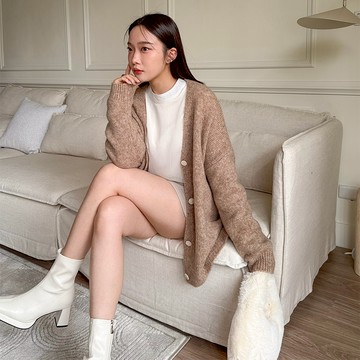 【HARPER】品牌自訂貝殼釦混色毛衣外套 | 現貨 毛衣外套 針織外套【JTC41202J】