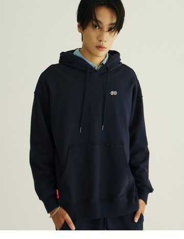 男日常寬鬆潮流廓型帽T(丈青)-男【暖陽絨】