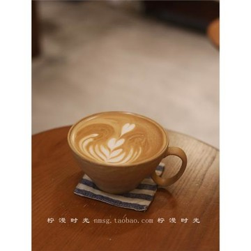 手作中式粗陶黃窯變釉手沖咖啡杯陶瓷馬克杯水杯子復古拿鐵拉花杯
