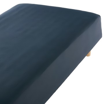 MUJI 無印良品 再生聚酯速乾床包  深藍色  S 98 x 198 x 30cm