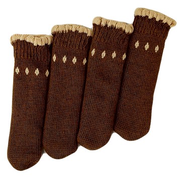 毛線椅腳套 Set 16個 防滑靜音耐磨椅子襪  長11cm  深咖色  1組