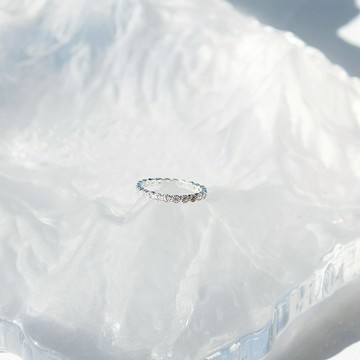 小圓滿鑽 925純銀戒 白鑽 鋯石 尾戒