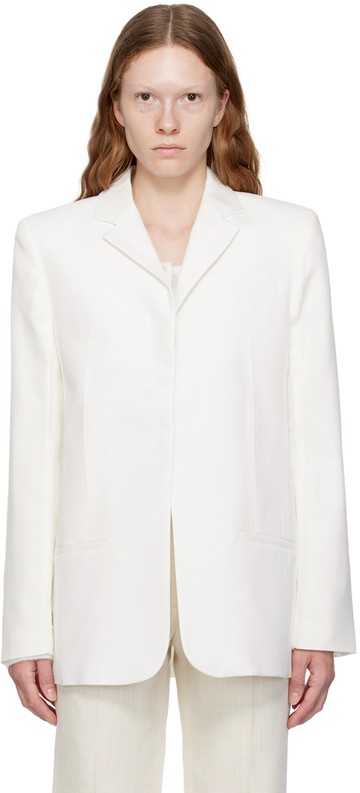 JACQUEMUS 白色 Le Chouchou 系列 La Veste Caraco 西装外套