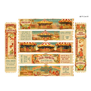 【6 月新品】20-134-0036 裁切紙 馬戲團風格