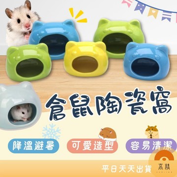 倉鼠陶瓷窩 (貓頭款) 倉鼠用品 倉鼠躲避屋 倉鼠陶瓷屋 倉鼠睡窩 貓型陶瓷窩 消暑聖品 倉鼠家 小寵睡窩