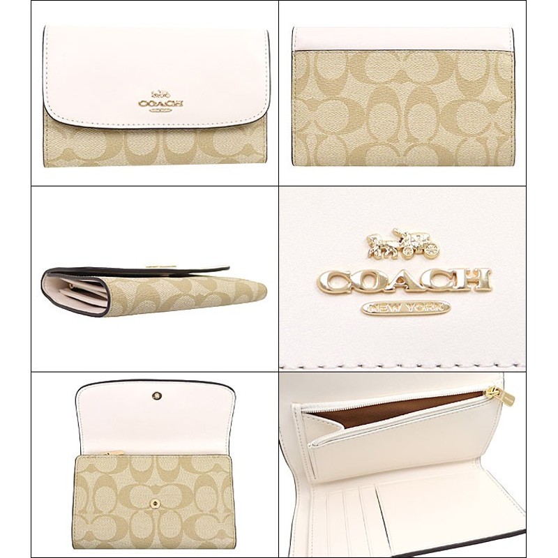 コーチ COACH 財布 三つ折り財布 F32485 ライトカーキ×チョーク ...