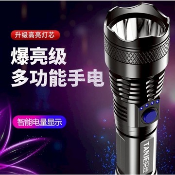 【七彩翡翠】 台灣現貨 04192 定焦 強光 手電筒 停電 照明 野外 戶外 露營 腳踏車燈 登山 釣