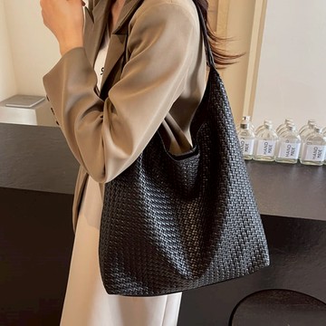 【白鳥麗子】托特包 韓版皮革編織壓紋磁吸大容量手提/肩背包 店長推薦