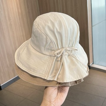『Mika迷卡』F27現貨 新款漁夫帽夏日薄款出遊大頭圍遮陽帽蝴蝶結太陽帽子遮臉防曬盆帽 預購請聊聊