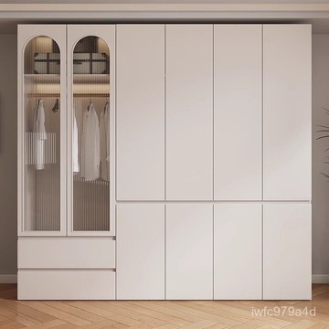 【免運 破損補發】衣櫃家用臥室掛衣區多現代簡約一門到頂分段式櫃子實木儲物衣櫥