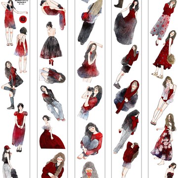 一點紅 雰囲気ガール PET 和紙膠帶 10米卷 (kiss-cut)