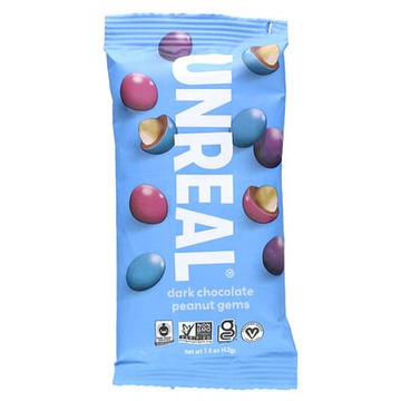 Unreal, 黑巧克力花生寶石糖，1.5 盎司（43 克）