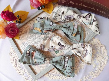 【歐風蝴蝶園】復古歐風多層次蝴蝶結髮夾丨古典系 蘿莉塔Lolita