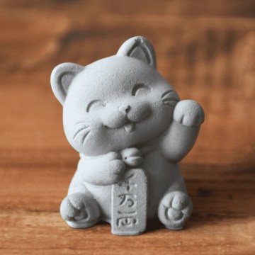 官田烏金 招財貓-炭錢擴香石(不含底座) + 天然精油399款/擴香石/精油擴香石/室內擴香