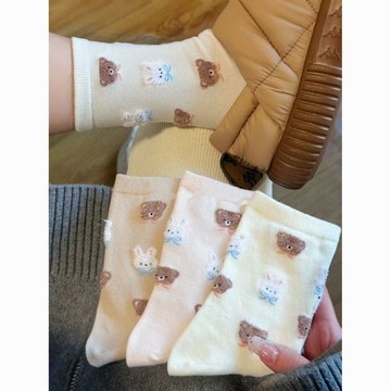 優選好物 | 卡通可愛小兔小熊堆堆襪子女春夏韓版ins潮休閒學院風百搭中筒襪