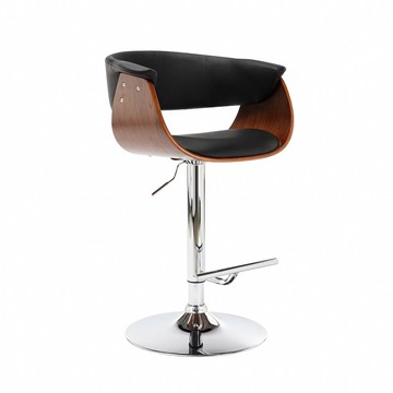 E-home 翠絲塔曲木吧檯椅  PU皮椅面 防水設計  灰色  1個