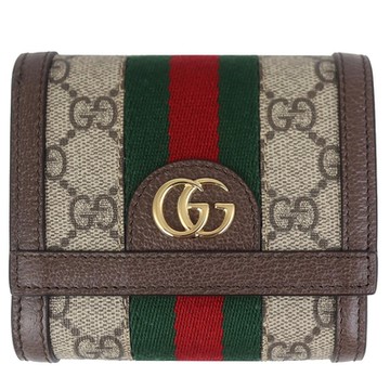 GUCCI 古馳  Ophidia 織帶雙G防水布皮邊中夾