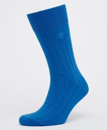 Superdry Women's Unisex Organic Cotton Core Rib Socks Blue / Classic Blue - Size: S/M