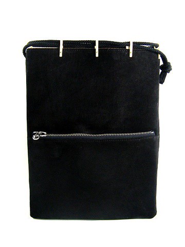 牛絨面革抽繩包