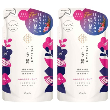 Kracie 葵緹亞 ICHIKAMI 女髮 順柔修護洗髮精補充包 適用於容易打結或粗硬的髮質  330ml  2包